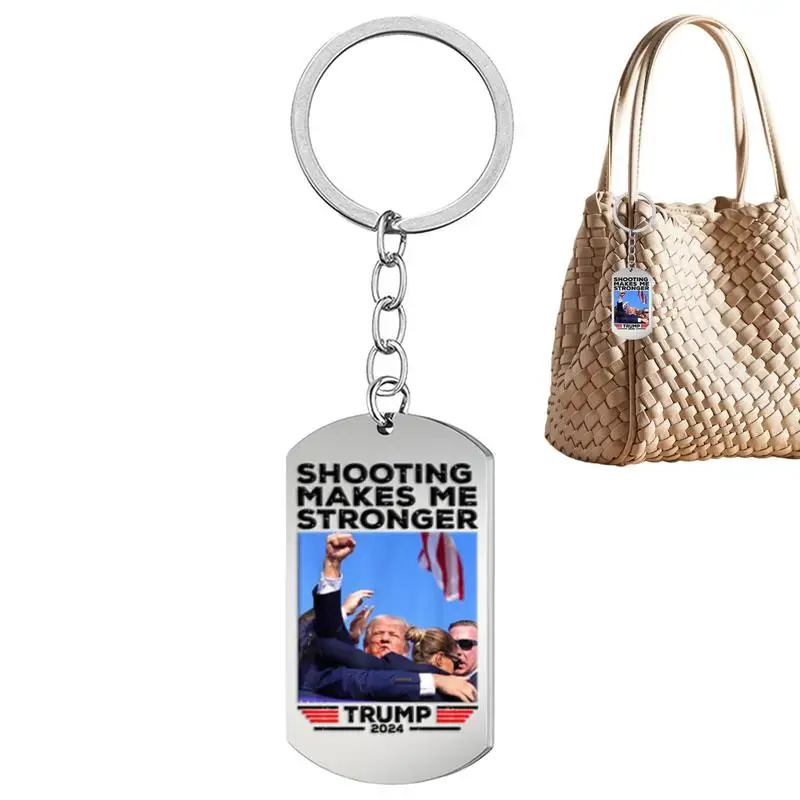 2024 Election Keychain President Election Stuff Metal Car Key Chain Bag Pendant President Rally Keychain Funny President