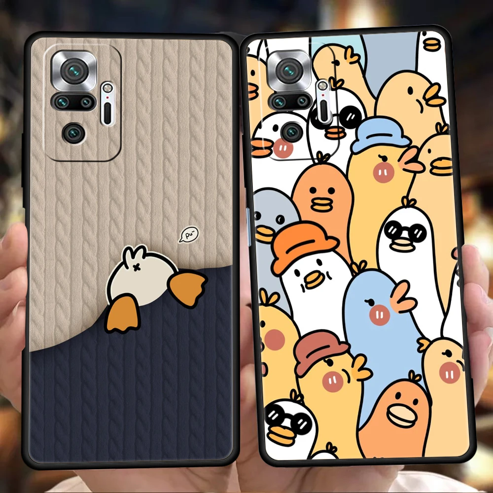 Cute Cartoon Duck Phone Case Cover for Redmi 14C 10C Note 14 13 12 10 11 Pro Plus 7 8T K40 K50 Gaming Pro Plus 5G Soft TPU Shell