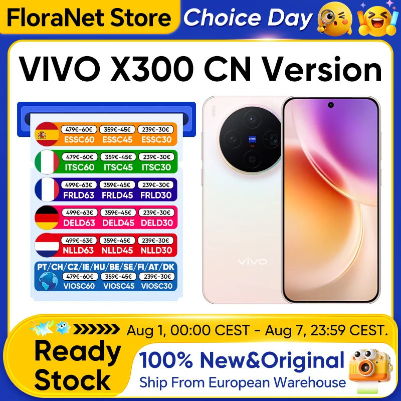 VIVO X300 5G CN Version Smartphone 6040mAh Akku 90W Super OOC 6,31 Zoll 120Hz AMOLED 200MP Zeiss Triple-Kamera Dimensity 9500