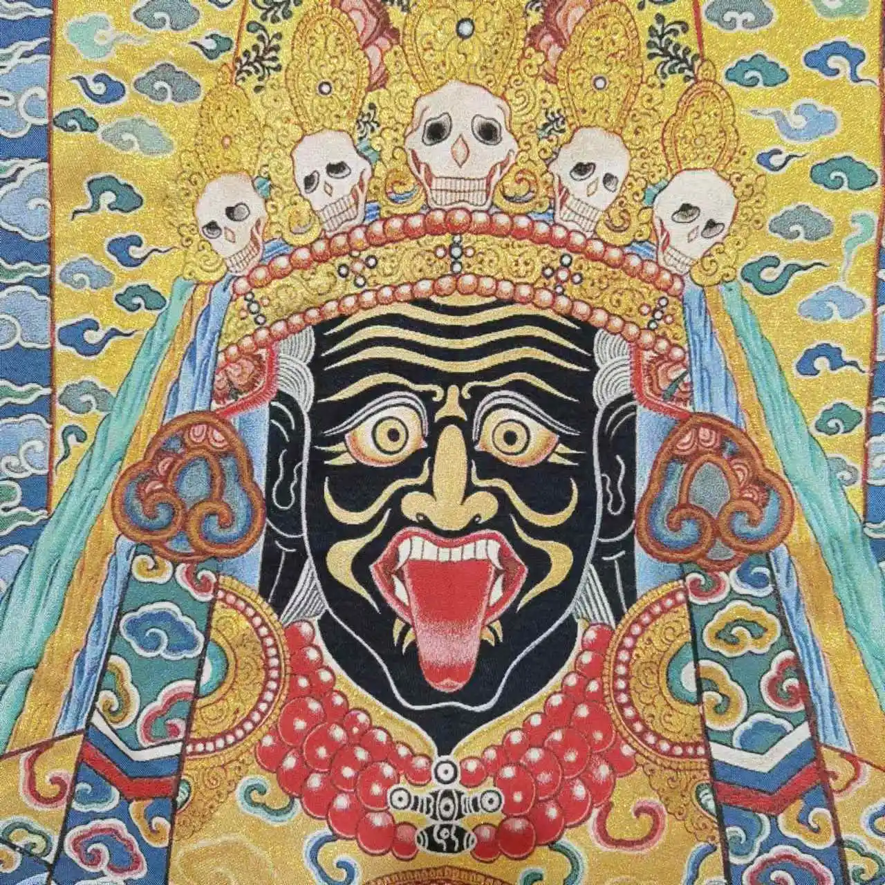 35 "Thangka التطريز البوذية التبتية الحرير التطريز Zakirim بوذا رئيس الثانغكا شاشة معلقة قاعة العبادة تاون هاوس