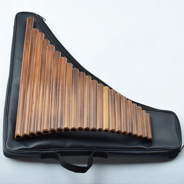 

Wholesale C/F/G Tone 22 Tube Natural Bamboo Pan Flute With Leather Bag