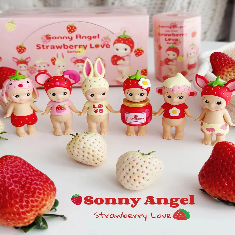 

Genuine Sonny Angel Strawberry Love Series Cute Collectible Blind Box Dolls Desktop Decorations Surprise Fan Birthday Gift Toy