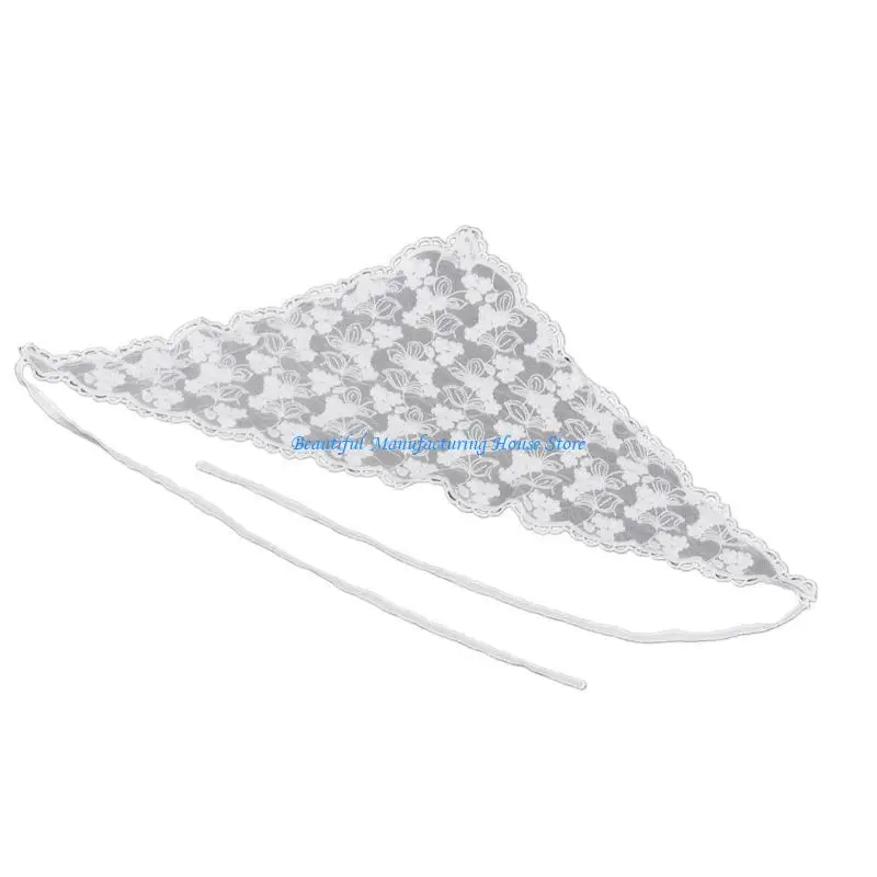 E56A Embroidery Lace Scarf Sweet Girls Headgear Props with Intricated Design for Commuting Evening Event and Celebrations