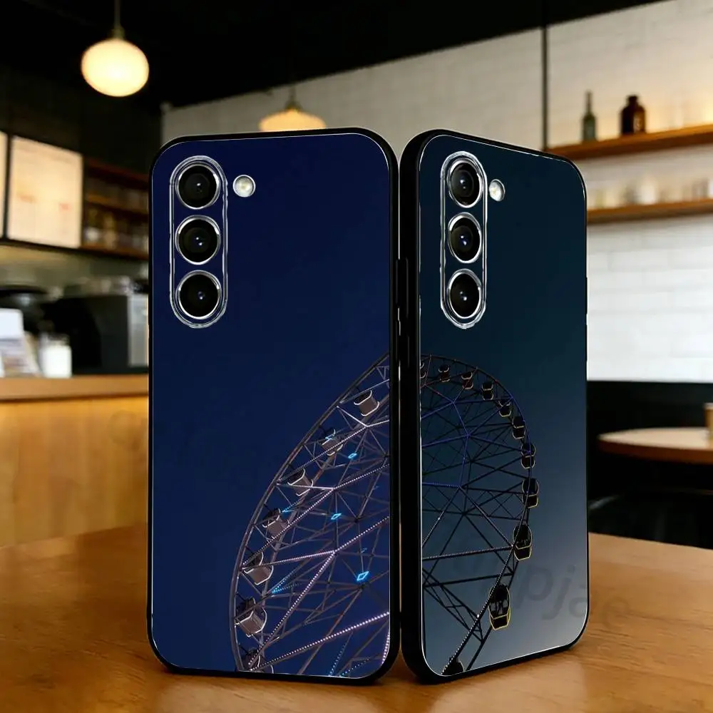 Ferris wheel Phone Case For Samsung S20,21,22,23,24,25,26 Ultra,Plus,Lite,FE,Black Soft Case