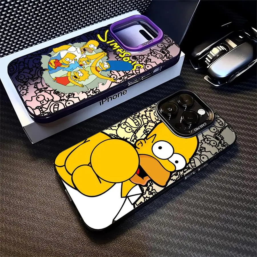 Funda de silicona suave de cómic de Disney para iPhone, carcasa suave de TPU para Los Simpsons, 12 Pro, 16, 15 Plus, XR, 13, XS Max, 14 Pro, X, 11 Pro Max, 11 Pro