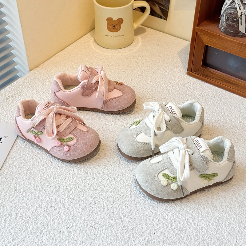 

Kids'Casual Shoes Sneakers ​Skate Shoes ​Needlepoint PU Leather for Girls Anti-slip Breathable Pink Beige Shoes Size 23-34