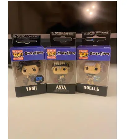 Funko POP llavero Pop de bolsillo trébol negro YAMI NOELLE ASTA figura de vinilo colgante llavero juguetes para niños regalo