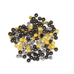 500Pcs End Bead Caps Flower Shape Silver Gold Copper Bronze Tone Mixed Tiny Fits 4-5mm Beads Jewelry DIY Finding 3mm