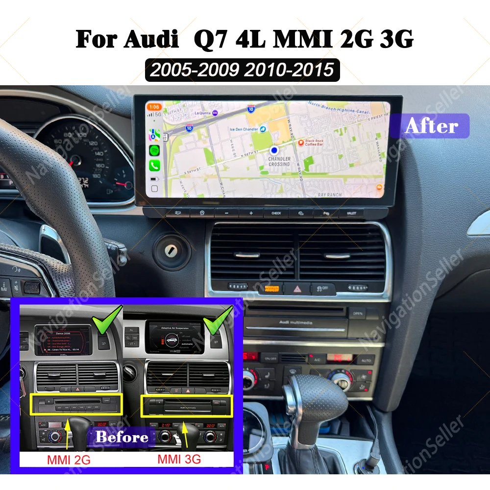 

12.3" Android 15 CarPlay For Audi Q7 4L 2005-2015 MMI 2G 3G GPS Car Multimedia Player Navigation Auto Radio Stereo Head Unit WIF