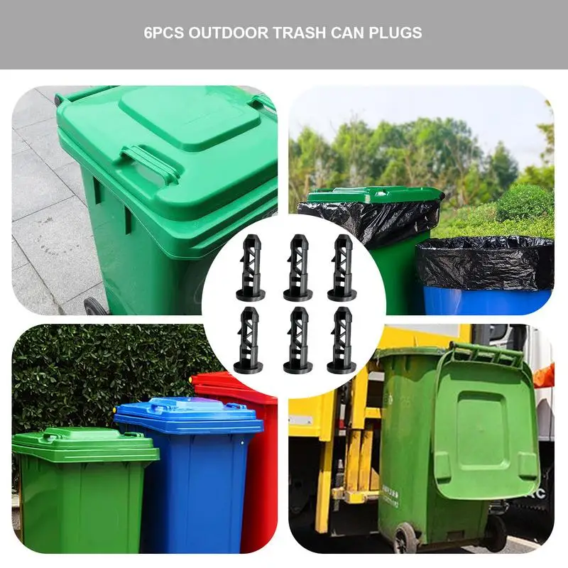 Trash Can Hinged Pins 6pcs Trash Bin Lid Plugs Latch Fittings Kitchen Waste Bins Pins With Simple Installation For Train Station