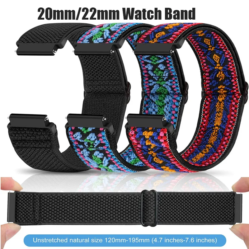 22mm 20mm geflochtenes Uhrenarmband für Garmin Vivoactive 6/5/4/Forerunner 55 158 165 245 265 645 255 Nylonarmband für Garmin Venu 2 3 4