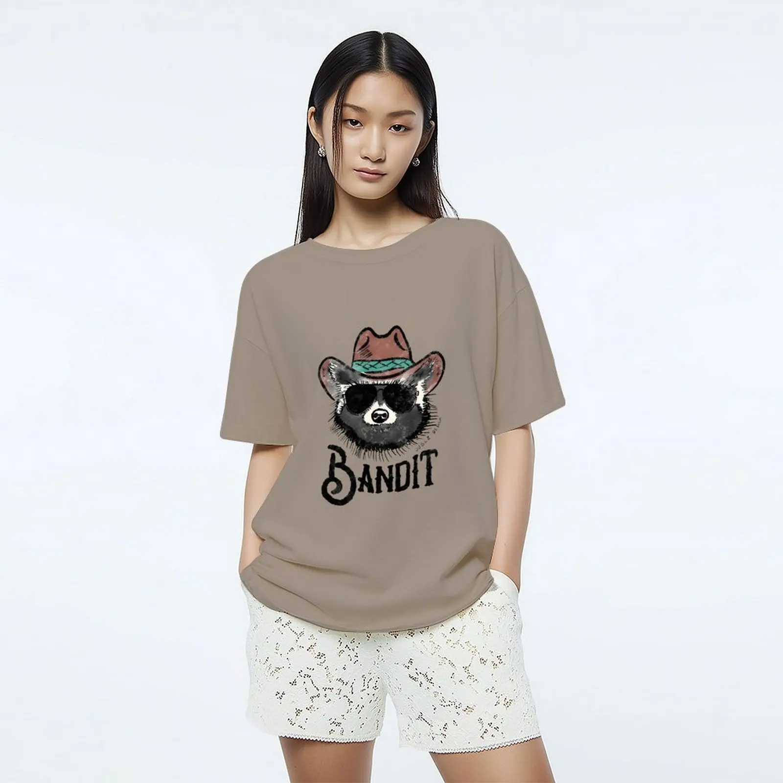 

Woman Clothing Short Sleeve T-shirt Korean Tops Female O-Neck Casual Tee Summer T Shirts Top With Trendy Cool Bear Print