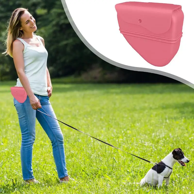 Dog Treat Training Pouch Silicone Small Training Bag Dog Training With Waist Clip For Pet Snacks Dog Walk Leash