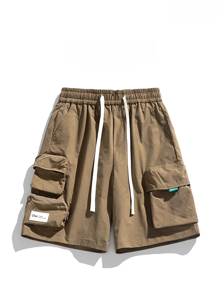 

Loose Fit Men's Workwear Sle orts Youthful Energy Look Summer Casual Pants Wide Leg Cargo orts Elastic Waist