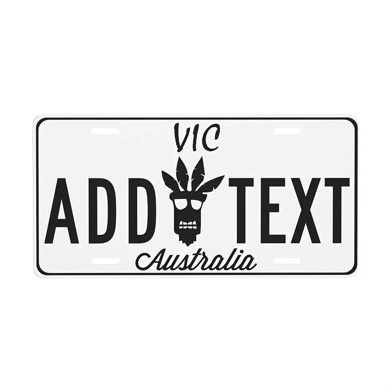 CIFbuy Personalized Australia VIC Totem Skull Metal Plaque,Customizable 2D Flat Home Wall Hanging Art Ornament Decor Gift