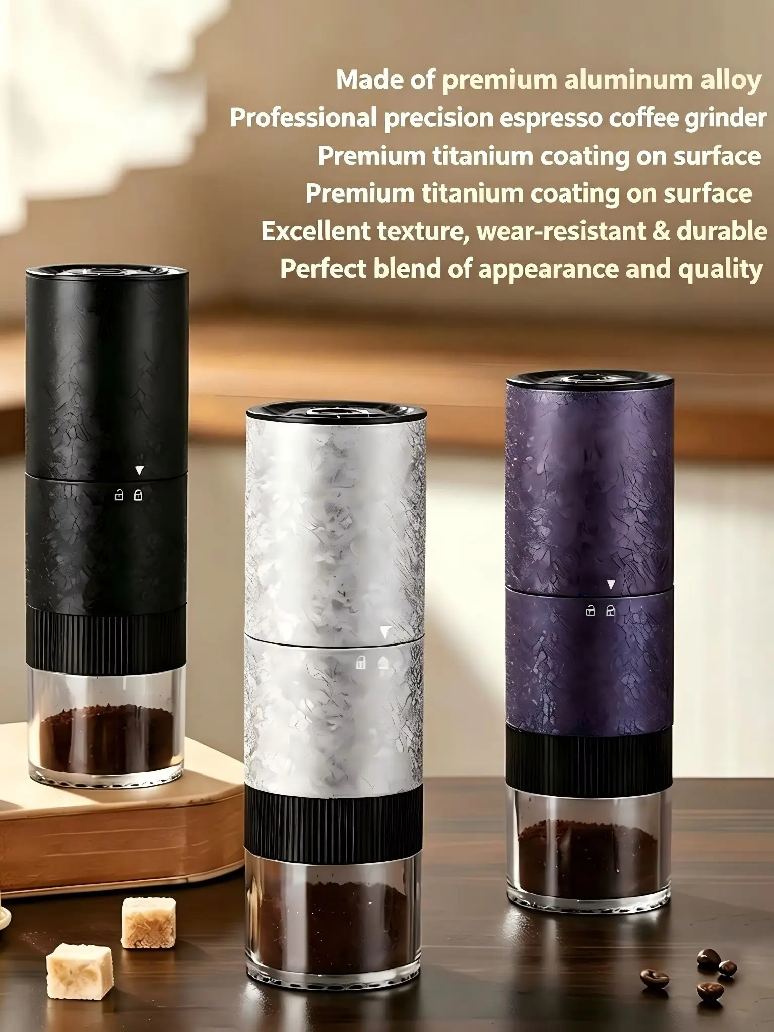 NEXBOR STREAM 2026 New Upgraded Portable Electric Coffee Grinder with 420 Stainless Steel Burrs - 40 Adjustable Grind Settings