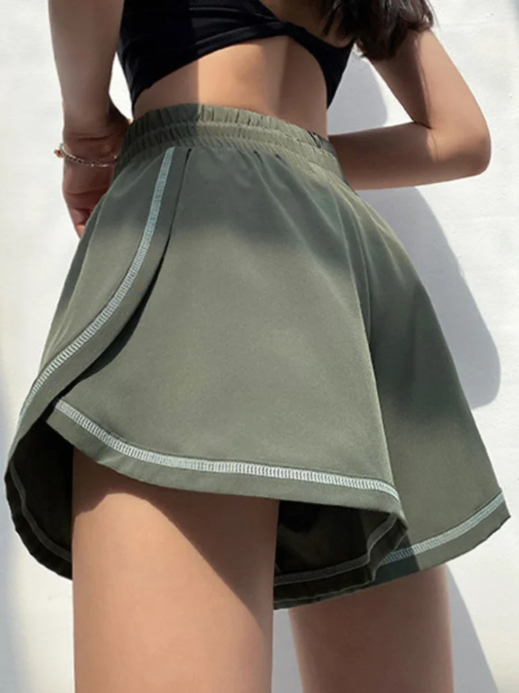 Shorts Women Loose High Waist Solid Minimalist All-match Causal Sporty Fashion Korean Style Summer Comfortable Basic Female New