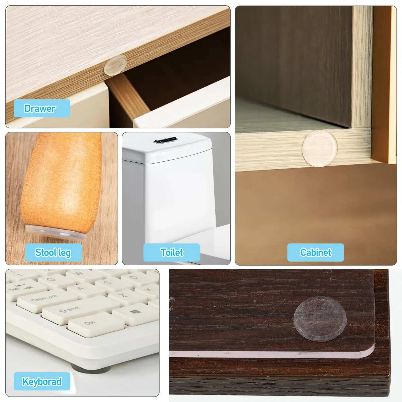 36 pçs armário pára-choques junta de vidro claro vara porta do armário pára-choques anti deslizamento almofada massa para armários móveis pára-choques almofadas