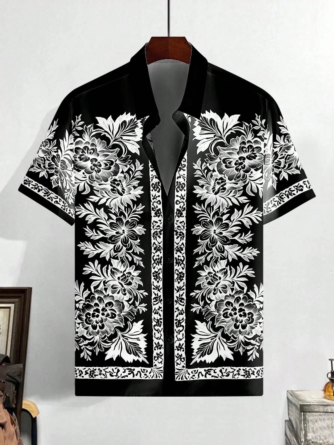 Men\'s Shirt Soft Comfortable Short Sleeve Shirt Summer Hawaiian Shirt Floral Fashion Design Men\'s Clothing Extra Large Size