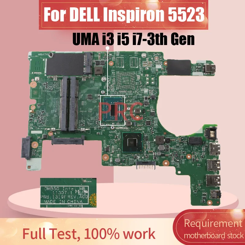 

Материнская плата для ноутбука DELL Inspiron 5523, 11307-1 013Y69 0P7HF7 0VVH12 i3 i5 i7, процессор DDR3, материнская плата для ноутбука протестирована