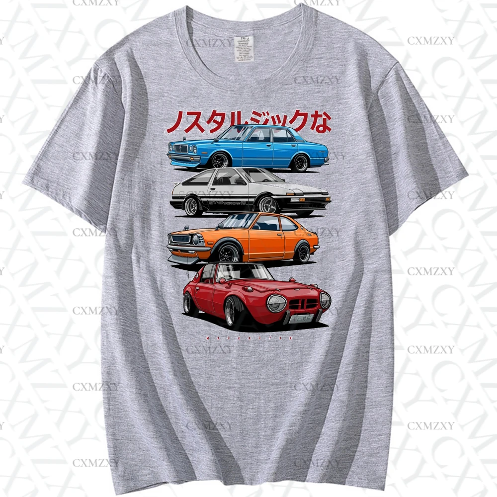 

Fashion Men T-Shirts JDM Mix Sports 800 AE86 Cressida and Levin TE27 Print T-Shirt Boy Casual Tops