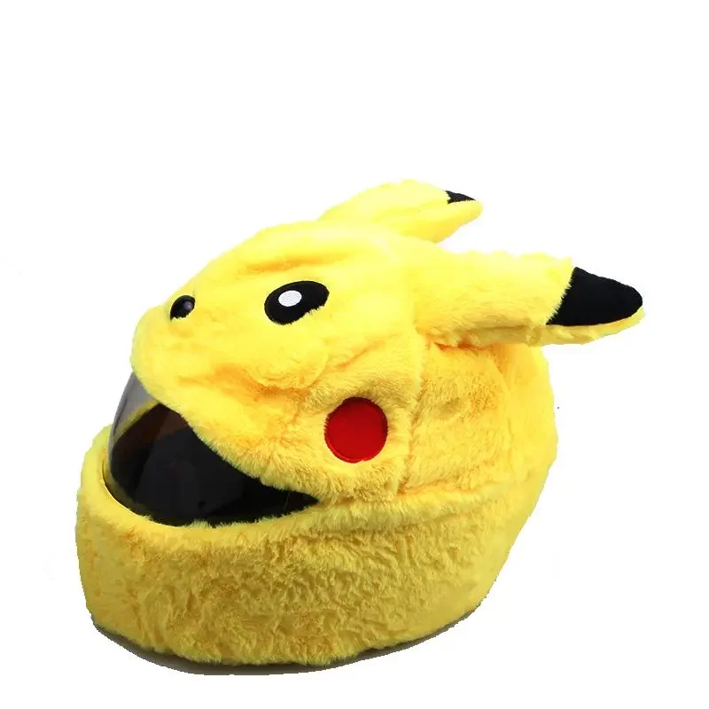 Pokemon Pikachu Helmet Cover Suitable for Motorbike Full Face Helmet Modular Helmet Plush Protective Cover Decoration