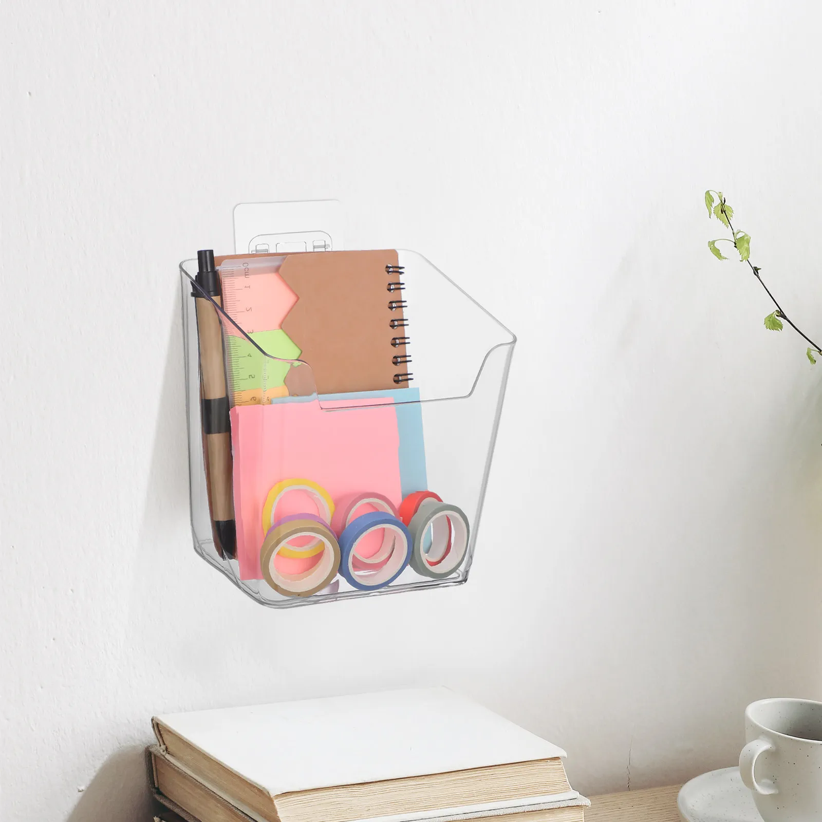 4pcs-wall-mounted-storage-organizer-transparent-clear-plastic-boxes-no-drilling-adhesive-makeup-office-bathroom-pen-pencil