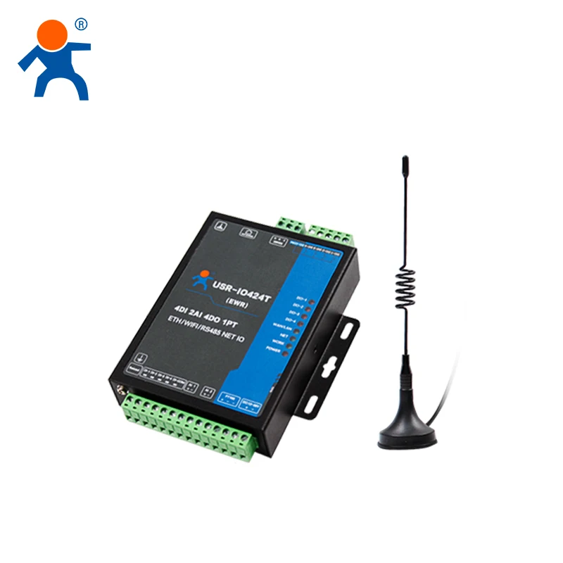 IO424T-EWR Controlador IO de red WIFI/Ethernet de 4 canales compatible con 4 DI/4 DO/2AI/1PT