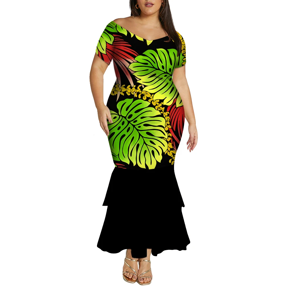 Summer Round-Neck Puletasi Dress Custom Dress Pattern Samoan Fiji Islands Artistic Print Polynesian Tribal Women'S Dress