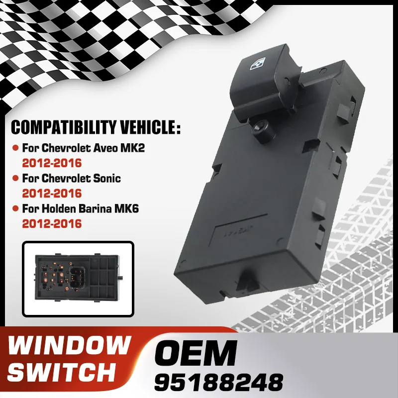 

95188248 Auto Electric Power Lifter Window Switch Button For Chevrolet Aveo MK2 Chevrolet Sonic Holden Barina TM MK6 2012-2016