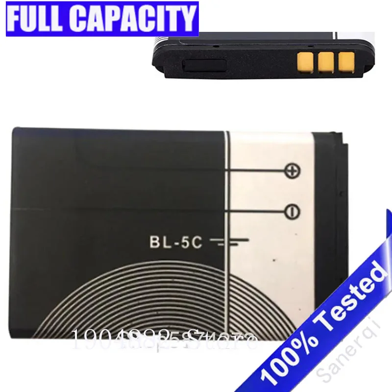 BL-5C 3.7V Lithium Polymer Battery For Nokia 1100 1110 1200 1208 1280 2600 2700 3100 3110 5130 6230 1600 Batteries