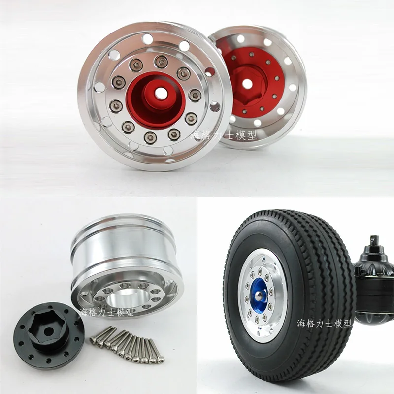 

One-axle Wide Wheel Hub Full Metal Rear Wheel for 1/14 Tamiya RC Truck Trailer Tipper Scania 770s Benz Actros Volvo MAN DIY Part