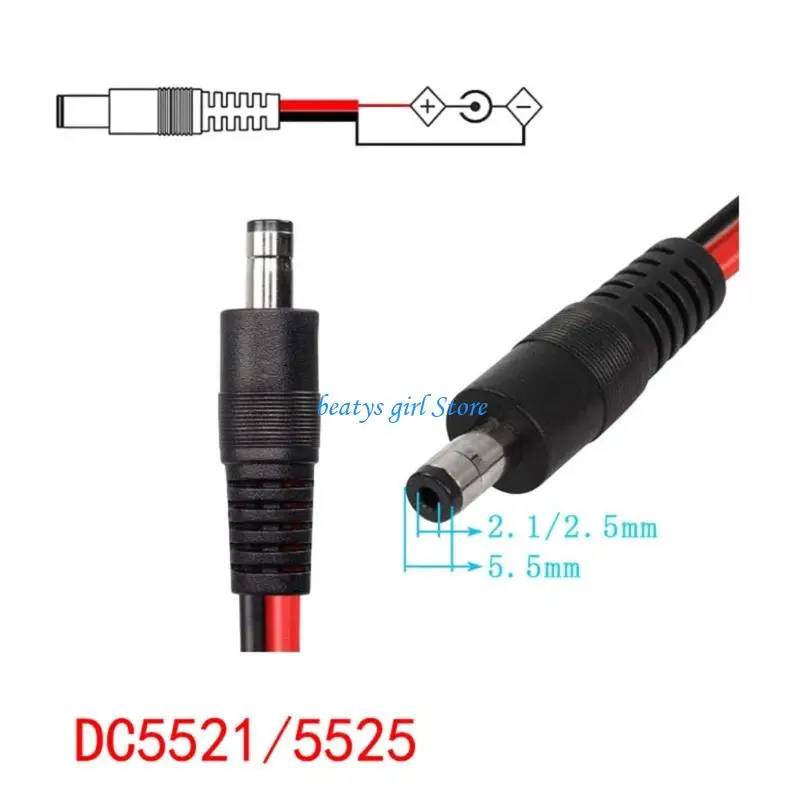 C7AB Male XT30 Plug To Male DC5.5mmx2.1mm Plug Wire Adapter Line For Video Devices