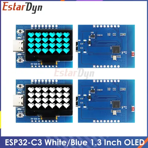 ESP32-C3 IoT Board 1.3 Inch OLED Display WiFi Bluetooth Ceramic Antenna Microcontroller Module for Smart Home Arduino ESP32-C3