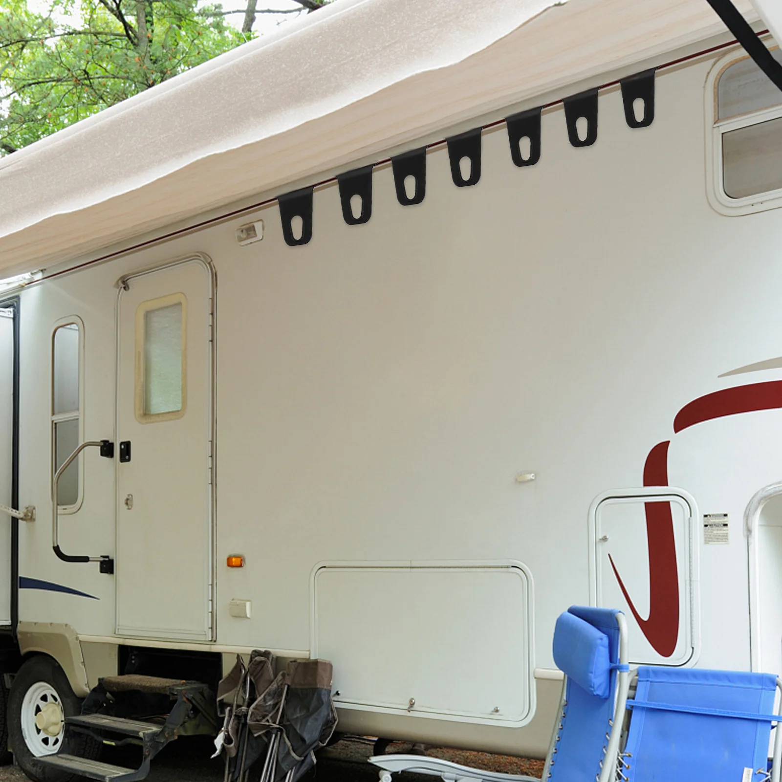 

10Pcs Rv Awning Hook Plastic Lightweight Durable Easy Slide Install for Caravan Camper Motor Home Roll Out Awning Strip Channel