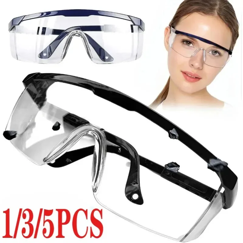 

1/3/5 шт. защитные очки с защитой от брызг, лабораторные очки для защиты глаз, защитные промышленные ветрозащитные пылезащитные очки, велосипедные очки