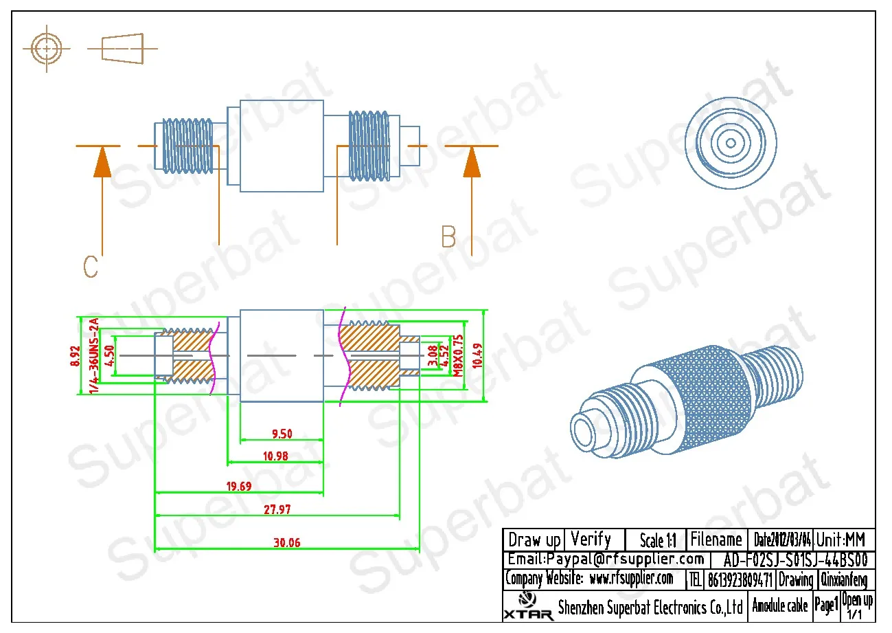 Superbat adaptador de sma jack para fme fêmea reto conector coaxial de rf