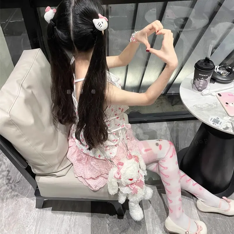 Kawaii bonito coelho branco sobre o joelho meias dos desenhos animados gato pata impressão senhora sexy longo tubo coxa meias menina lolita cosplay