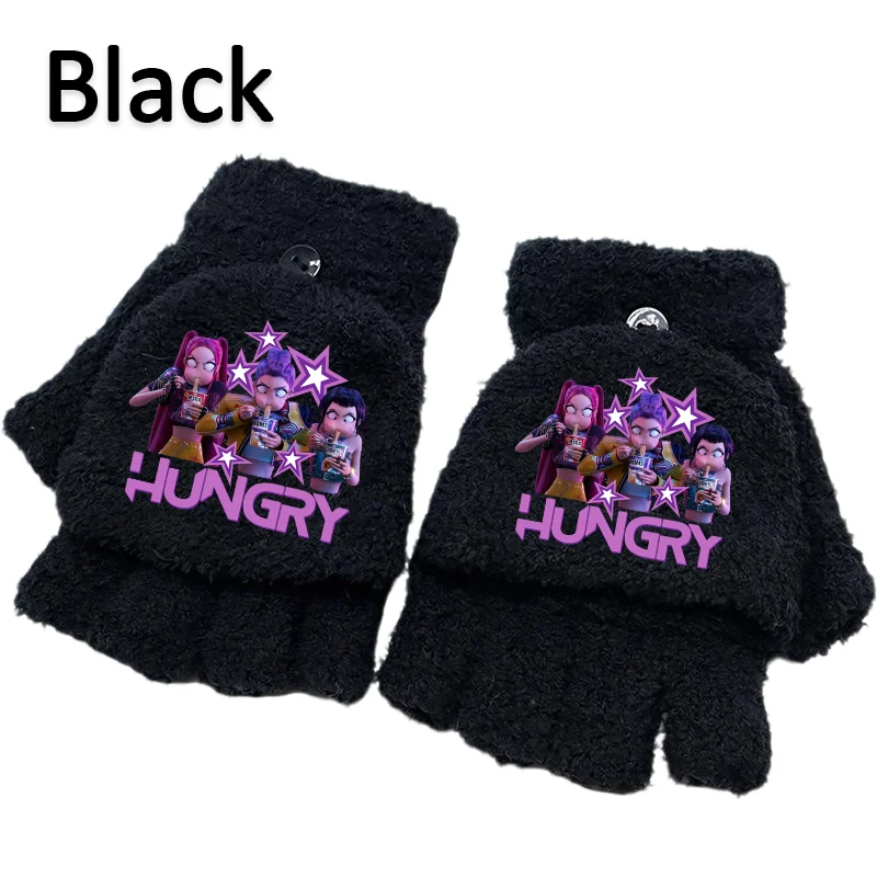 K-Pop Fingerlose Handschuhe, Halbe K-Pop Strickhandschuhe mit Fingerklappen, Warme Handschuhe für Mädchen und Jungen, zum Schreiben und für die Schule