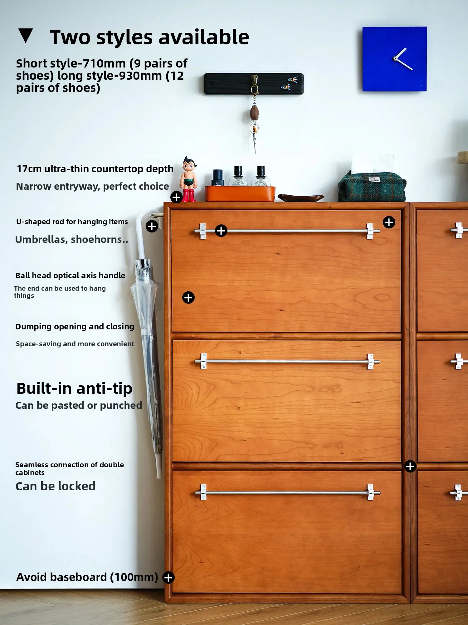 

b18 Thin and extremely narrow door-to-door floor-to-wall entrance tipping bucket shoe cabinet