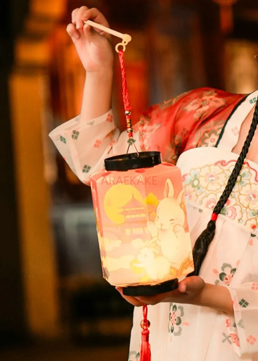 Mid-Autumn Festival Lantern New Rabbit Lantern Children's Manual Diy Material Bag Glow Hand held Ancient Palace Lantern