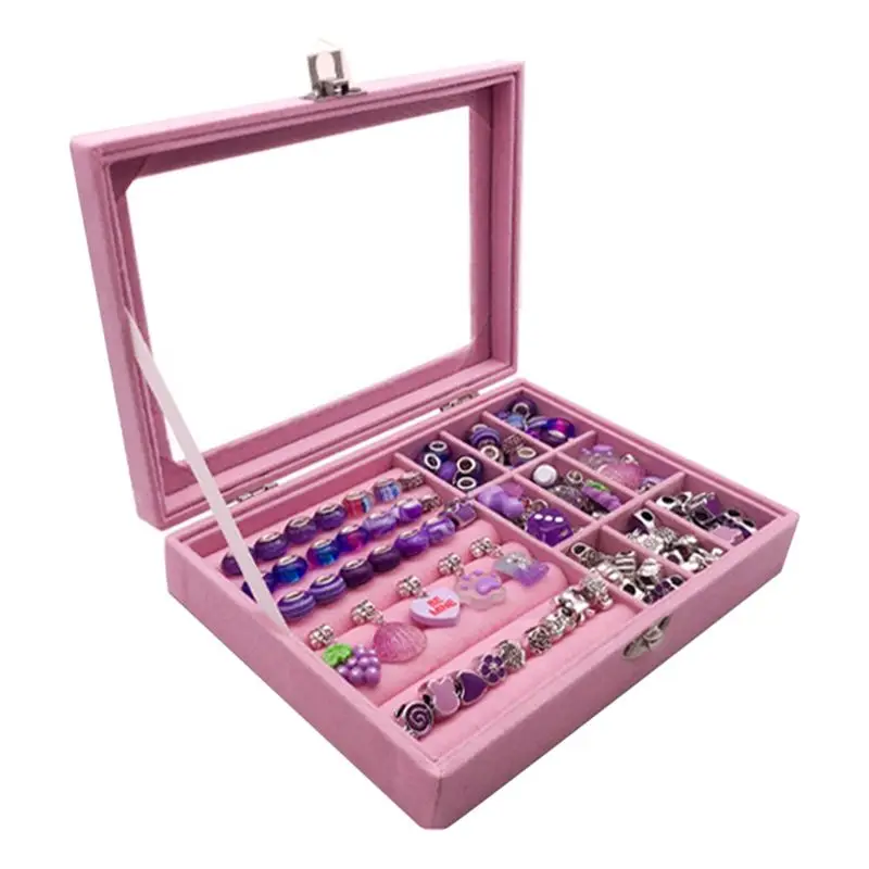 

Набор для создания браслетов своими руками с коробкой для хранения, набор для изготовления украшений ручной работы для девочек, акриловые бусины с отверстиями