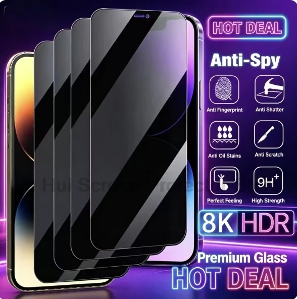 4PCS Peep‑proof Oleophobic Coating Screen Protector For Samsung S26 Ultra S26Plus S26 Tempered Glass Fingerprint Unlocking