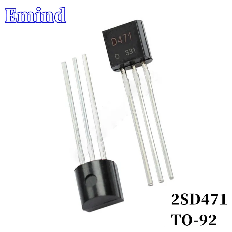 100Pcs 2SD471 D471 DIP Transistor TO-92 Type NPN Bipolar Amplifier Transistor 25V/2A