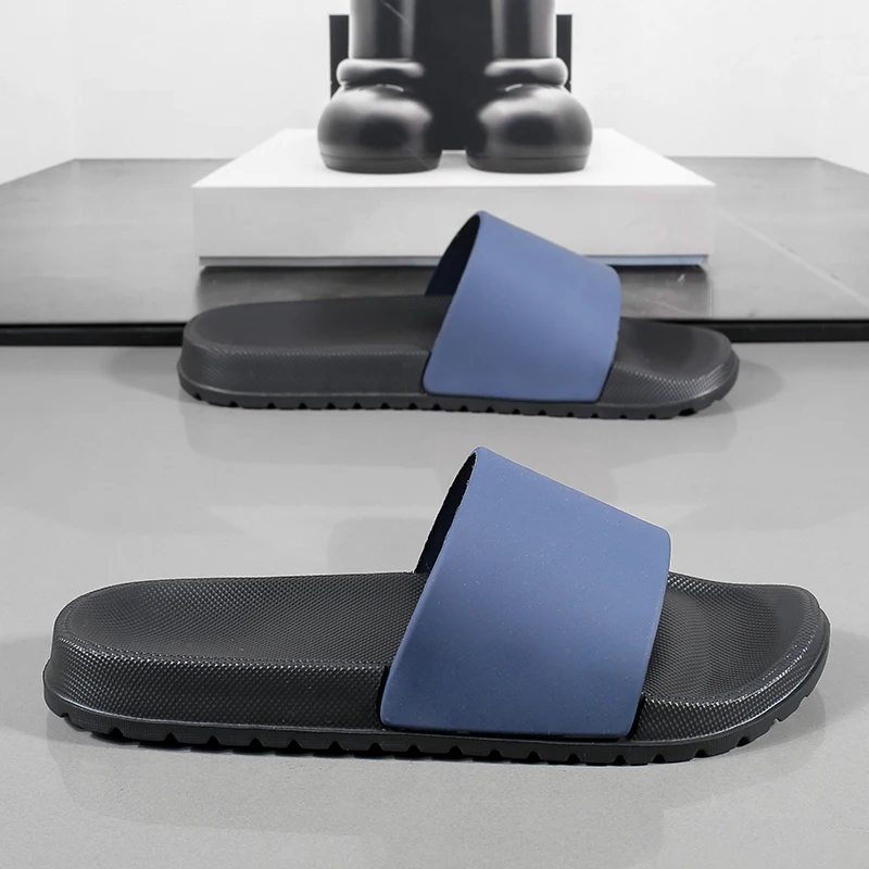 Summer Mens Anti Slip Soft EVA Slippers Men Slides Slippers Black Cheap Lightweight Comfortable Slipper Big Size 46 47 48