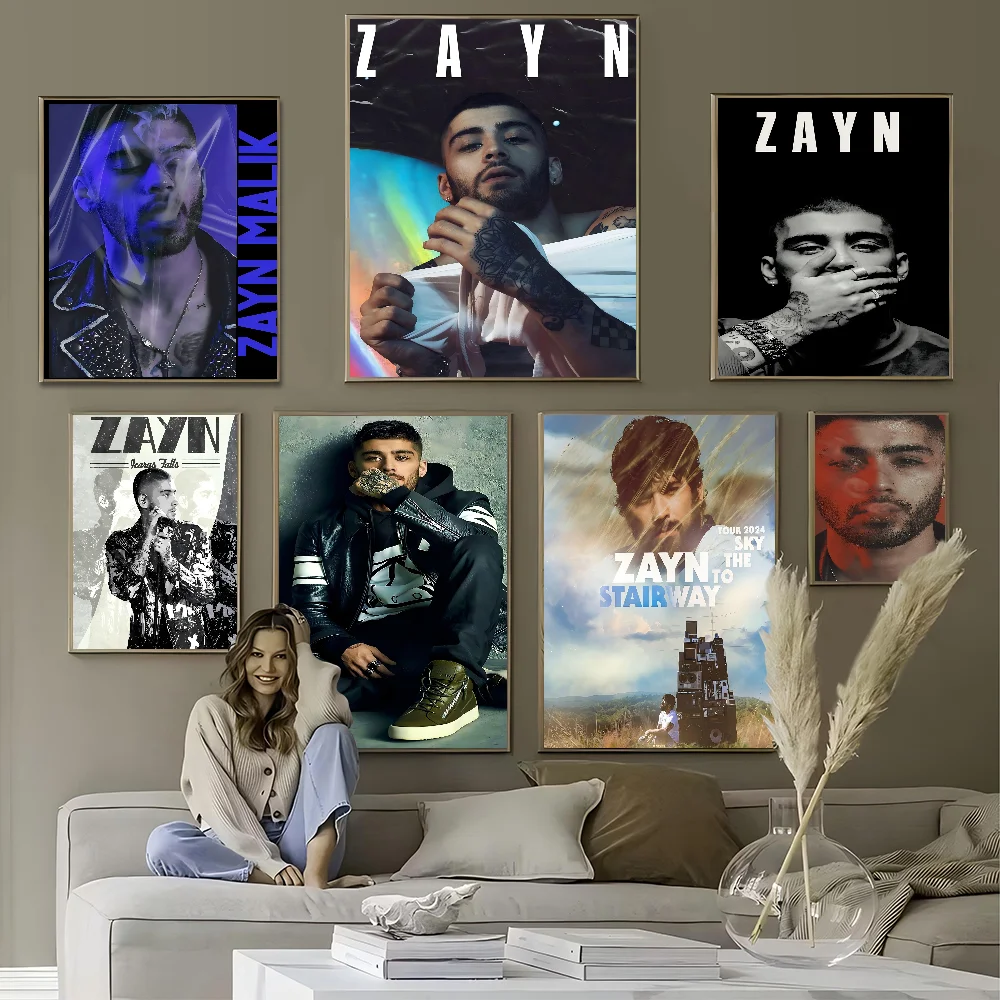 Singer Z-Zayn M-Malik Anime Posters Sticky Whitepaper Sticker DIY Room Bar Cafe Kawaii Room Decor