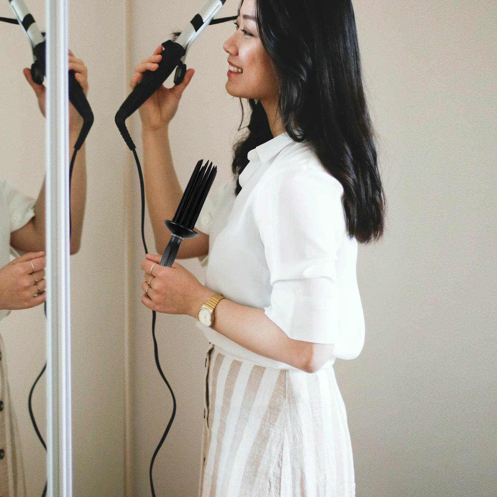 

Volume Comb Portable Curling Roll Comb For Hair Styling Natural Airy Curls Anti Static Lightweight Travel Salon Use Round