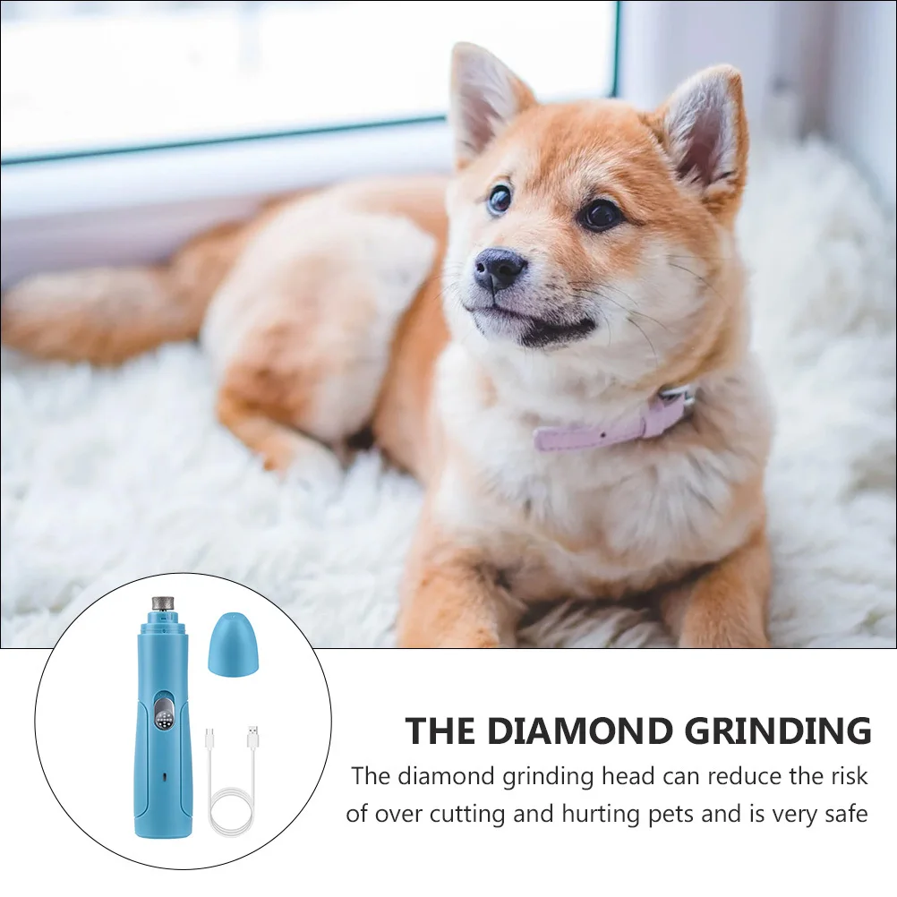 1 Zestaw Wielofunkcyjnego Elektrycznego Pilnika do Pazurów Zwierząt Domowych Dwa w Jednym z Wymiennymi Głowicami Cichy Obcinacz do Pazurów dla Psów Trymer dla Zwierząt Bezpieczna Pielęgnacja