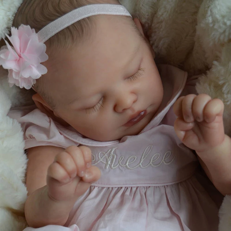 20Inch Reborn Doll Kit Sleeping Sara Baby Reborn Vinyl Doll Kit Lifelike Unfinished Doll Parts DIY Toys Drop Shipping