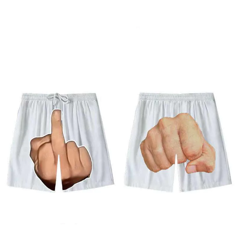 

Новые летние забавные повседневные шорты для пар, мужские и женские модные свободные шорты с принтом большого пальца, мужские повседневные пляжные брюки